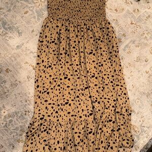 SHEIN Brown and Black Spotted Dress